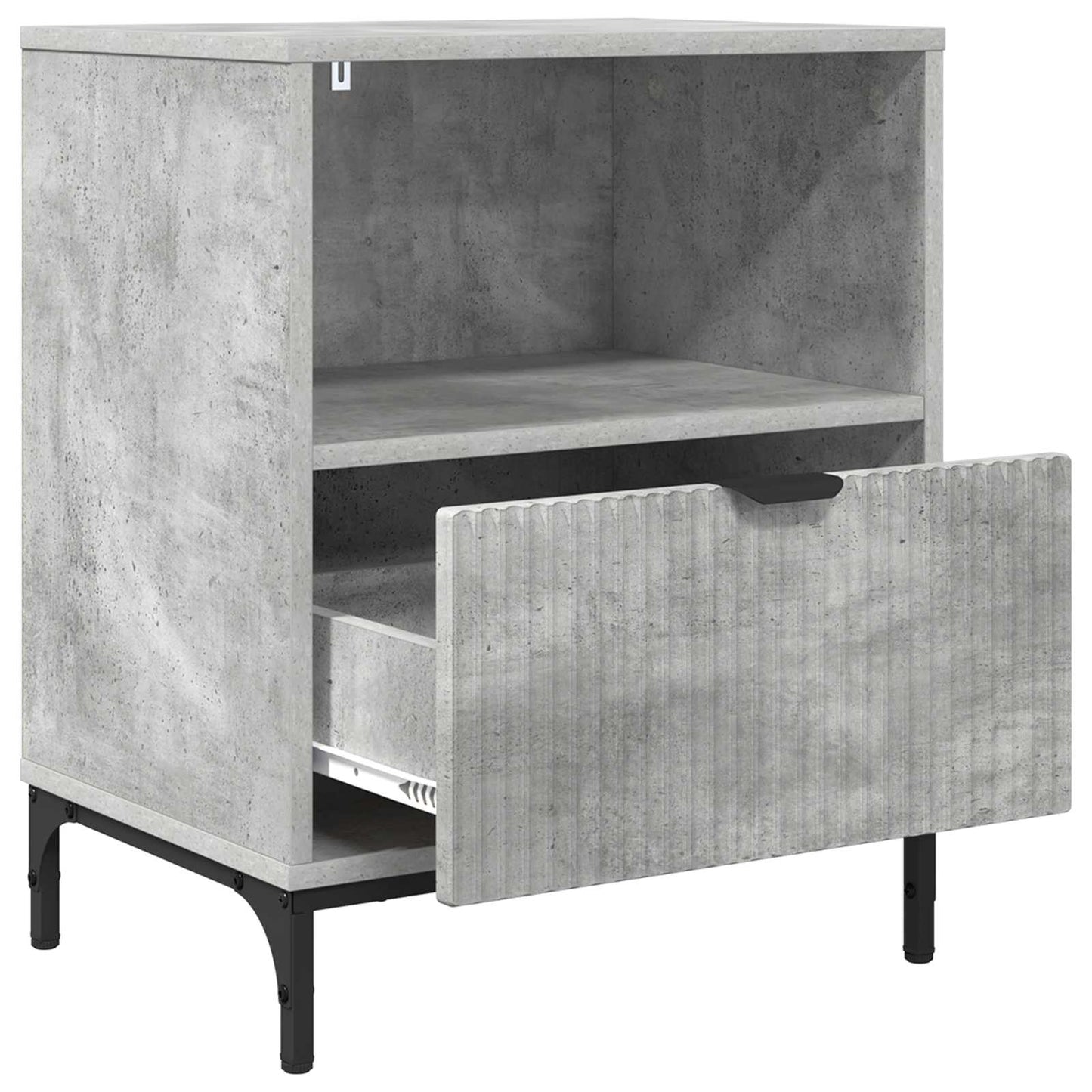 Bedside Cabinet with Drawer 2 pcs Concrete grey 49 x 36 x 61 cm