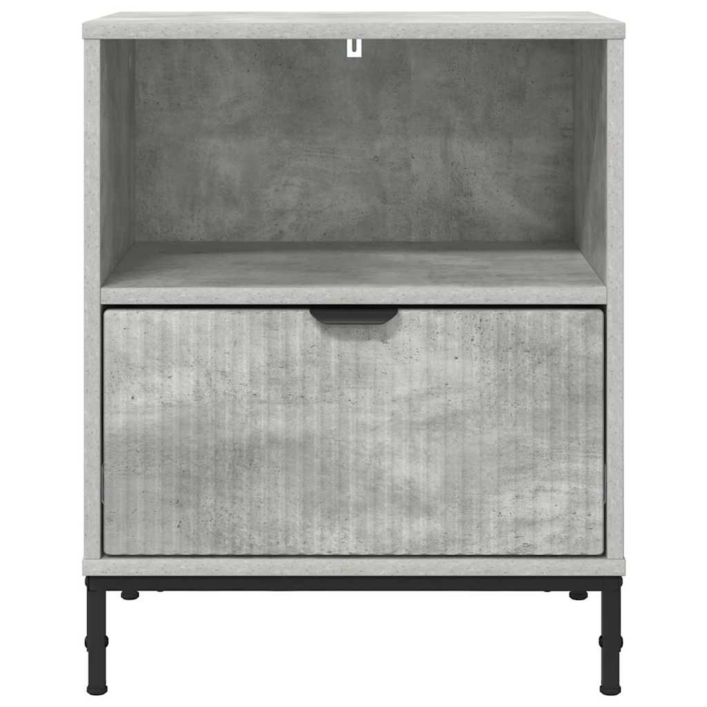 Bedside Cabinet with Drawer 2 pcs Concrete grey 49 x 36 x 61 cm