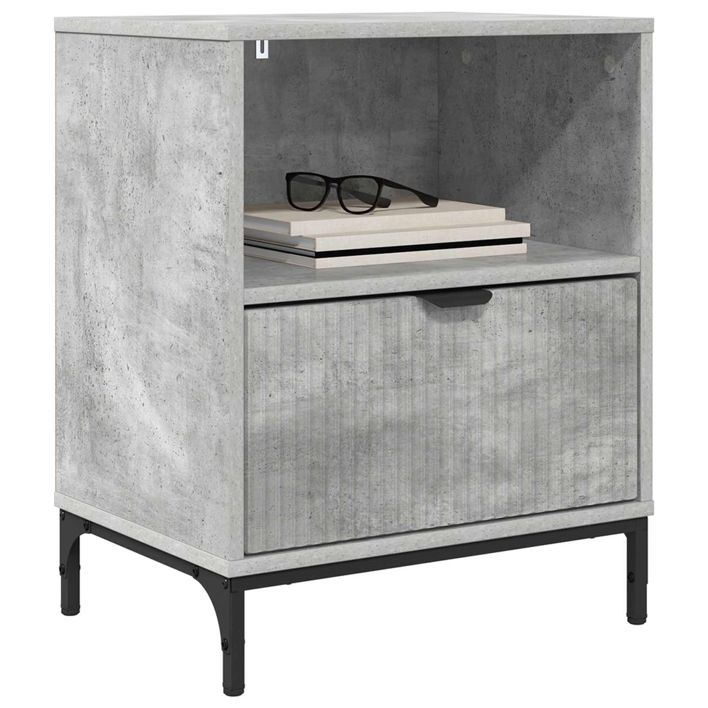Bedside Cabinet with Drawer 2 pcs Concrete grey 49 x 36 x 61 cm