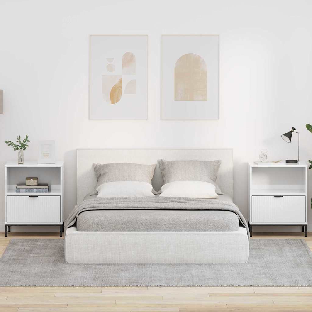 Bedside Cabinet 2 pcs High gloss white 49 x 36 x 61 cm