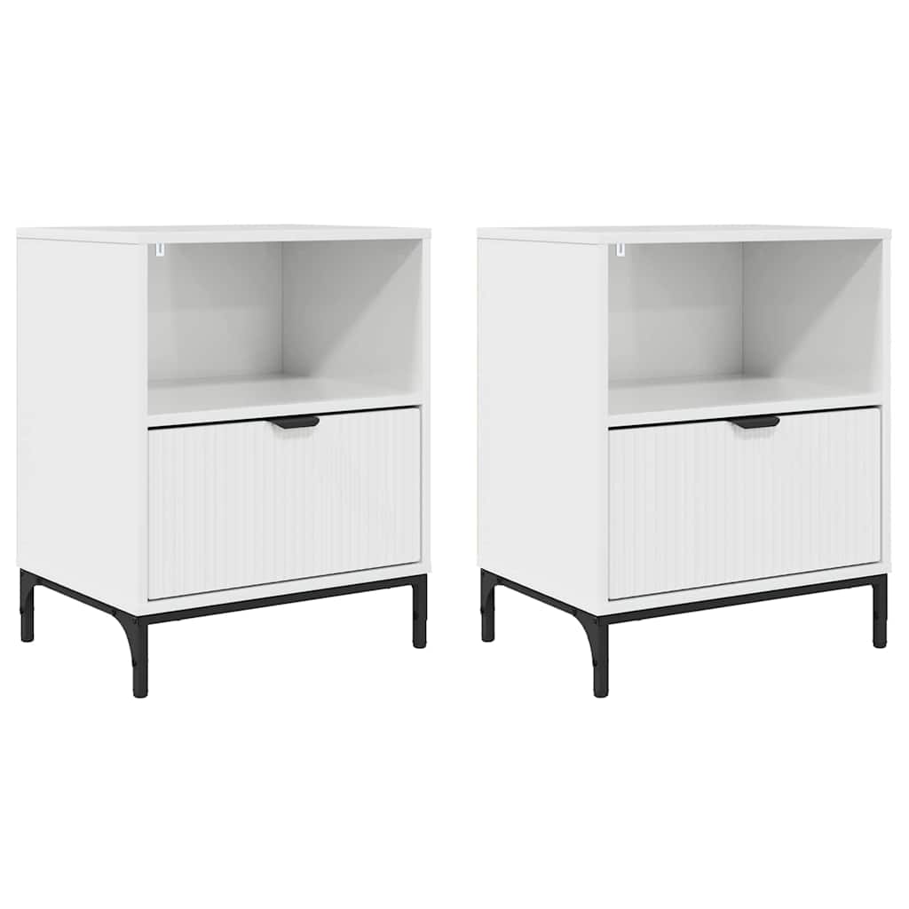 Bedside Cabinet 2 pcs High gloss white 49 x 36 x 61 cm