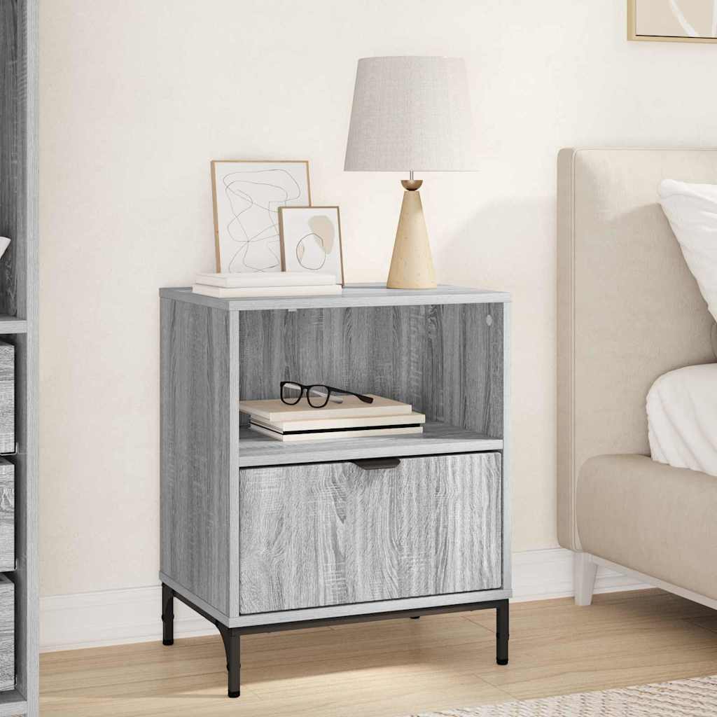 Bedside Cabinet Grey sonoma 49 x 36 x 61 cm Engineered wood