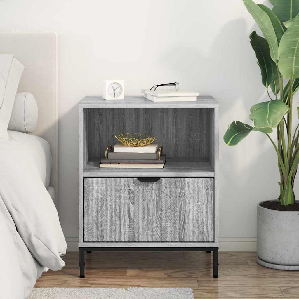 Bedside Cabinet Grey sonoma 49 x 36 x 61 cm Engineered wood