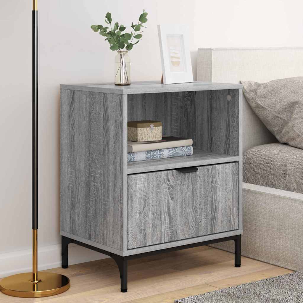 Bedside Cabinet with Drawer 2 pcs Grey sonoma 49 x 36 x 61 cm