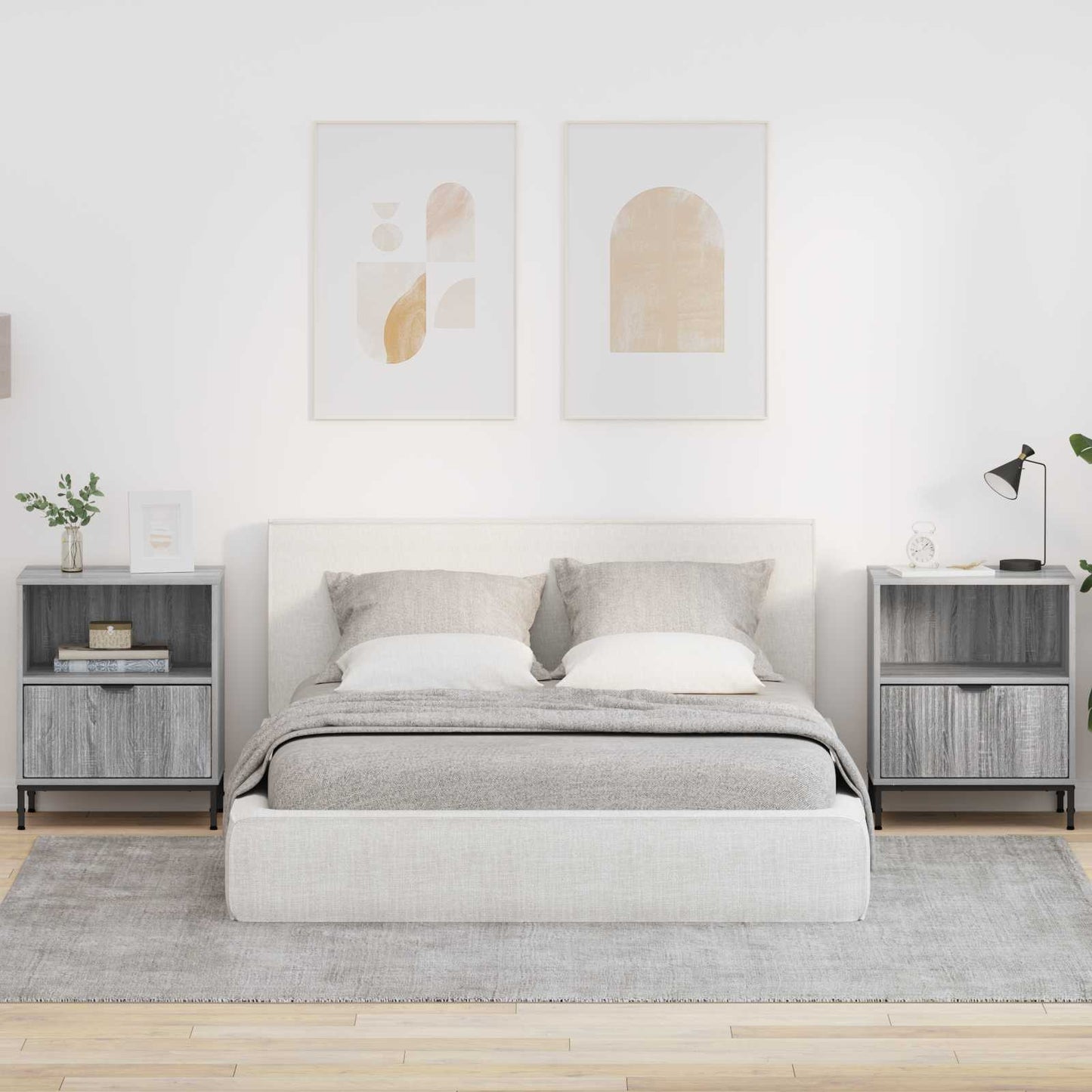 Bedside Cabinet with Drawer 2 pcs Grey sonoma 49 x 36 x 61 cm
