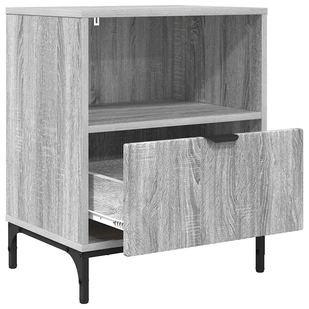Bedside Cabinet with Drawer 2 pcs Grey sonoma 49 x 36 x 61 cm