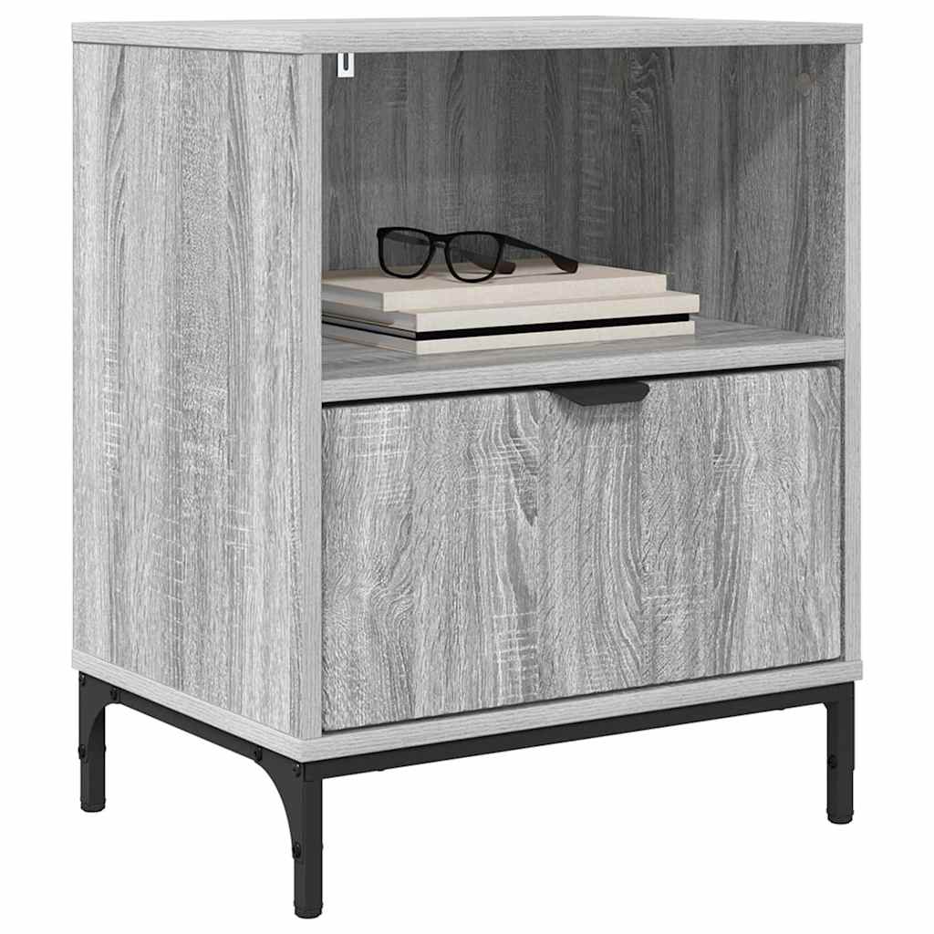 Bedside Cabinet with Drawer 2 pcs Grey sonoma 49 x 36 x 61 cm