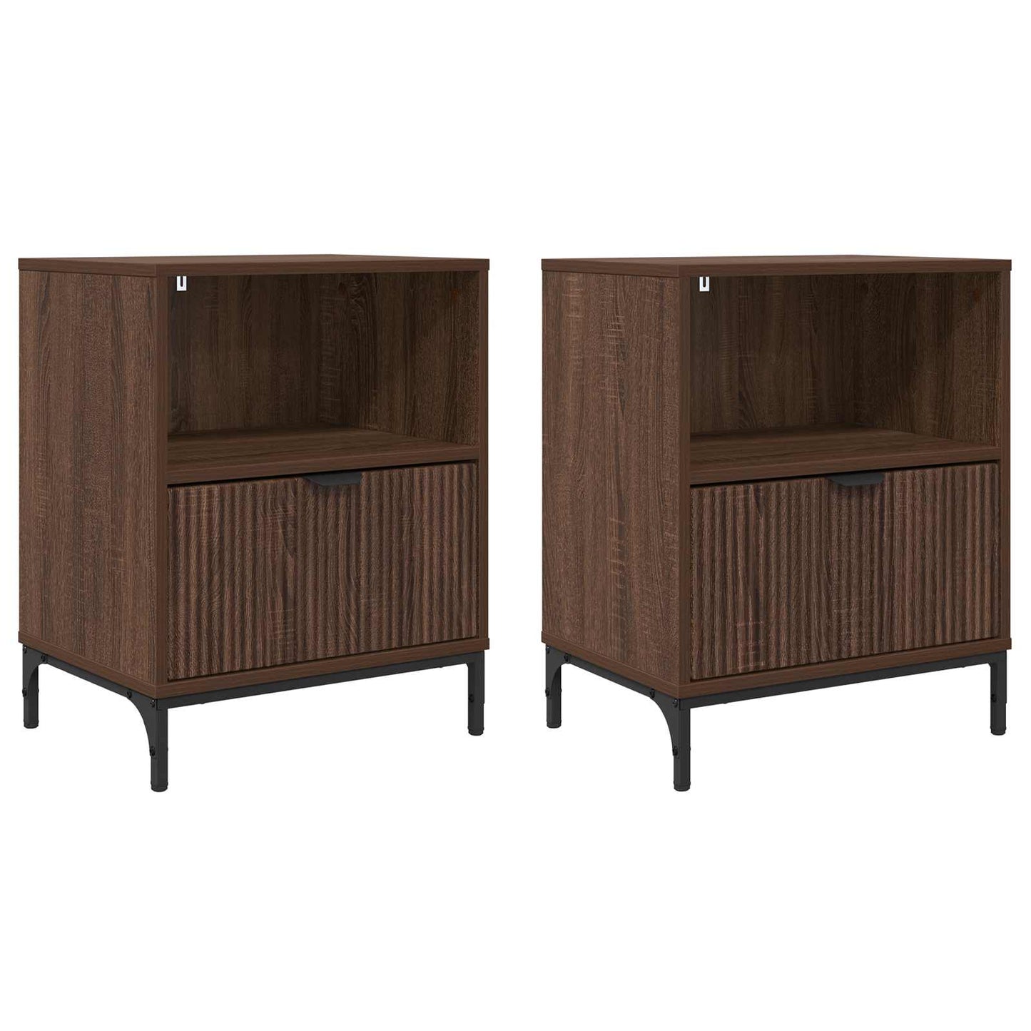 Bedside Cabinet 2 pcs Brown oak 49 x 36 x 61 cm Engineered wood