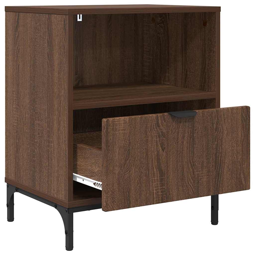 Bedside Cabinet 2 pcs Brown oak 49 x 36 x 61 cm Engineered wood