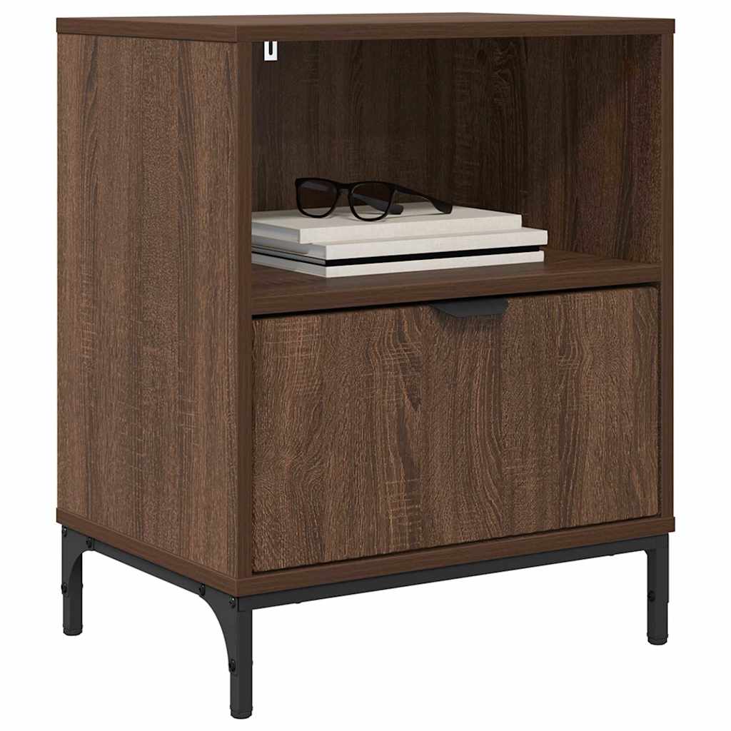 Bedside Cabinet 2 pcs Brown oak 49 x 36 x 61 cm Engineered wood