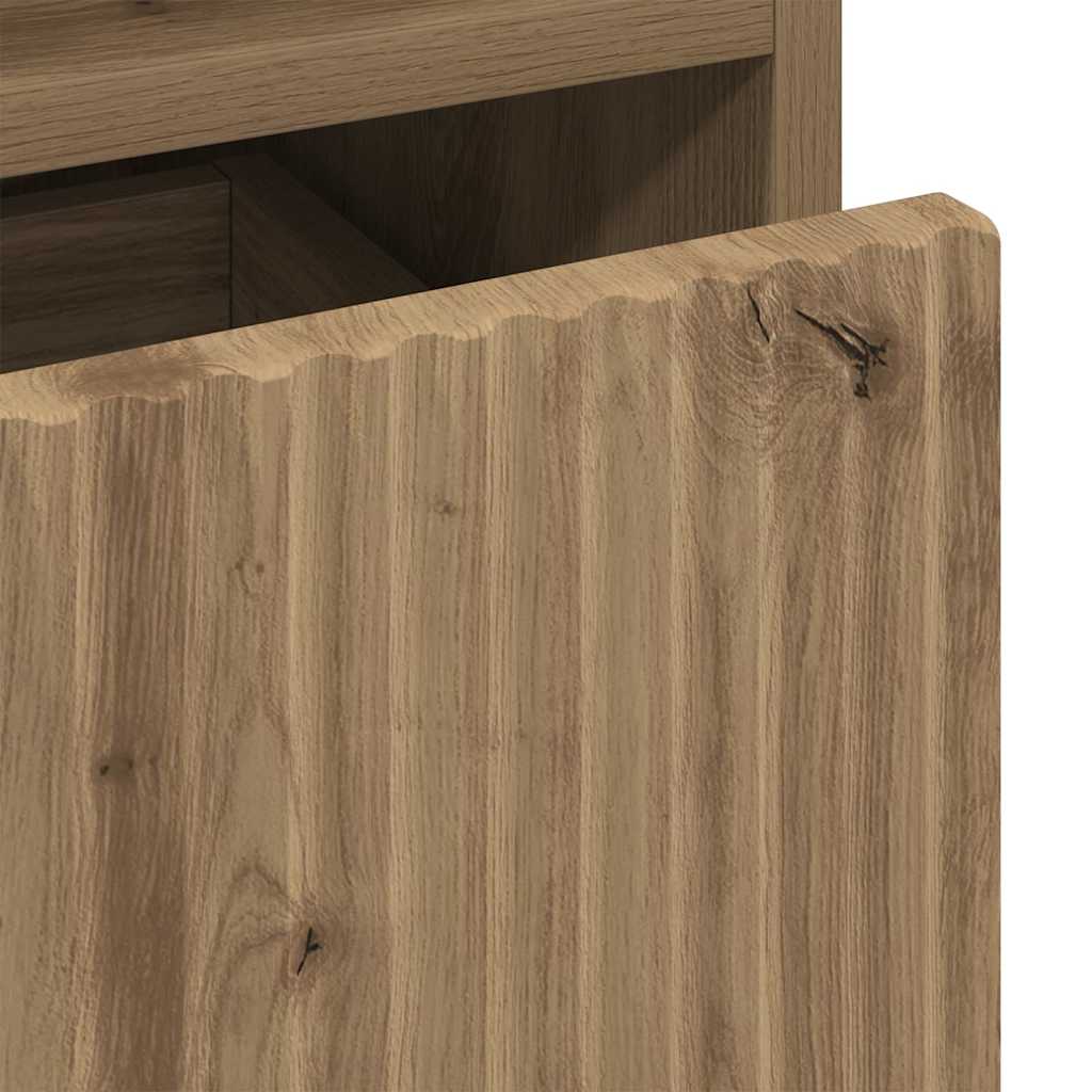 Bedside Cabinet with Drawer 2 pcs Artisan oak 49 x 36 x 61 cm