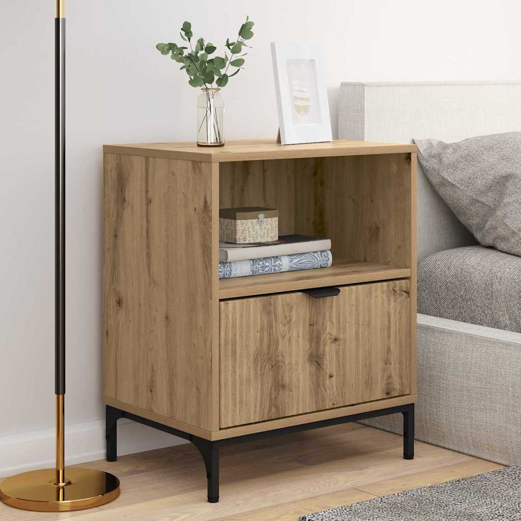 Bedside Cabinet with Drawer 2 pcs Artisan oak 49 x 36 x 61 cm