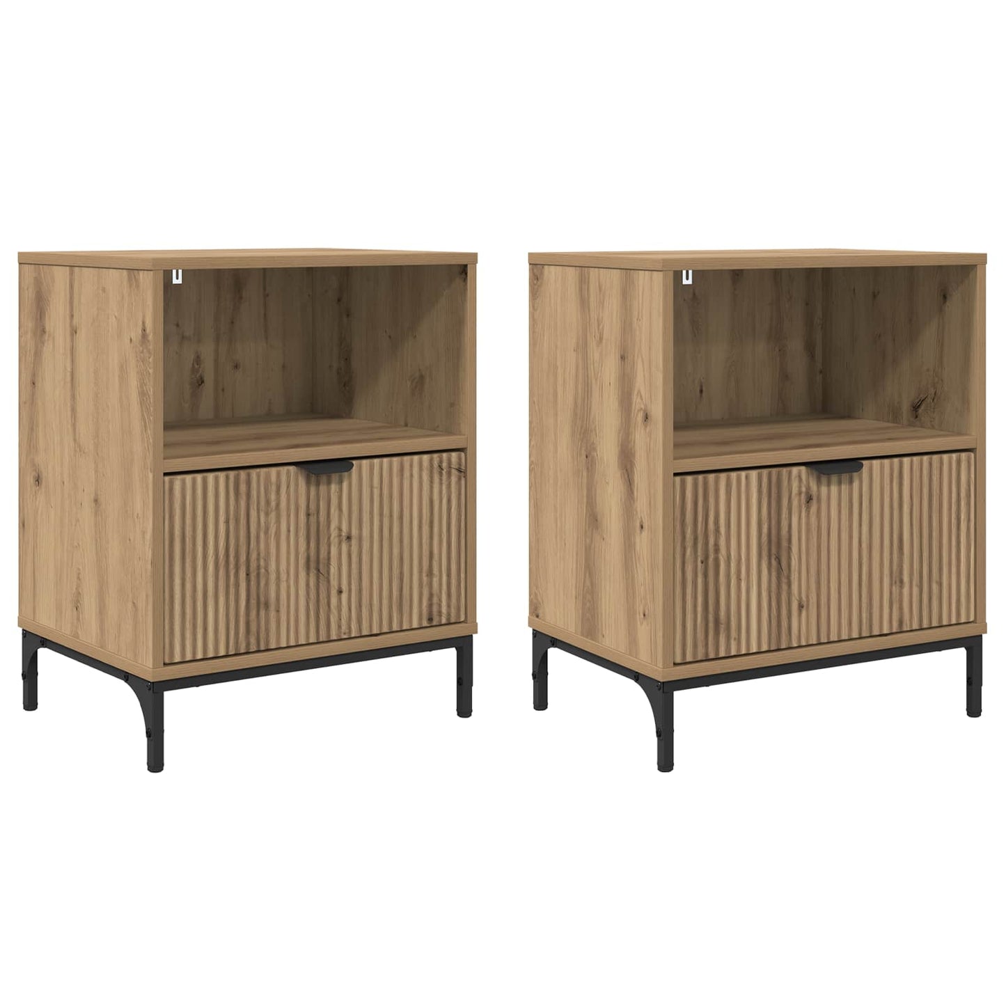 Bedside Cabinet with Drawer 2 pcs Artisan oak 49 x 36 x 61 cm