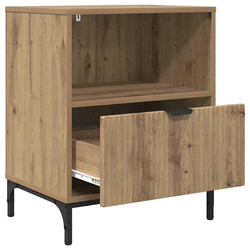 Bedside Cabinet with Drawer 2 pcs Artisan oak 49 x 36 x 61 cm