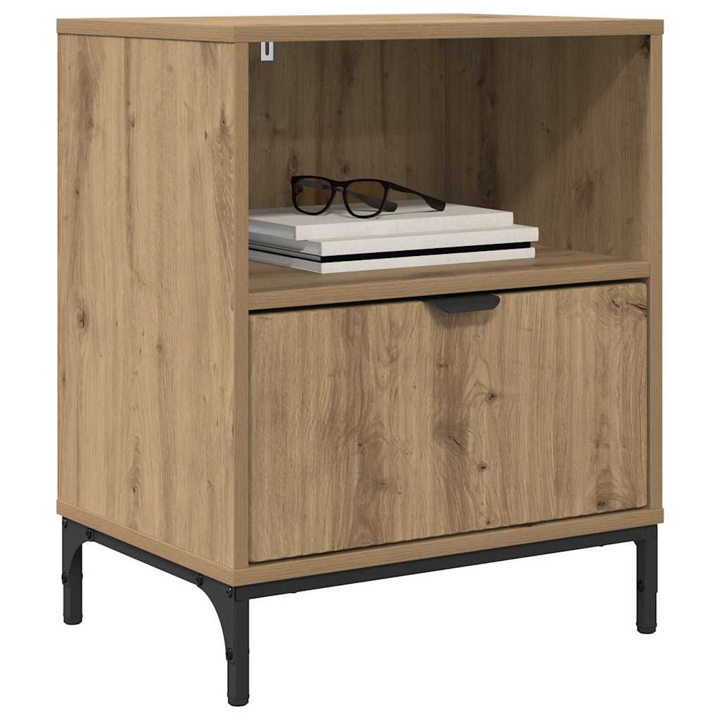 Bedside Cabinet with Drawer 2 pcs Artisan oak 49 x 36 x 61 cm
