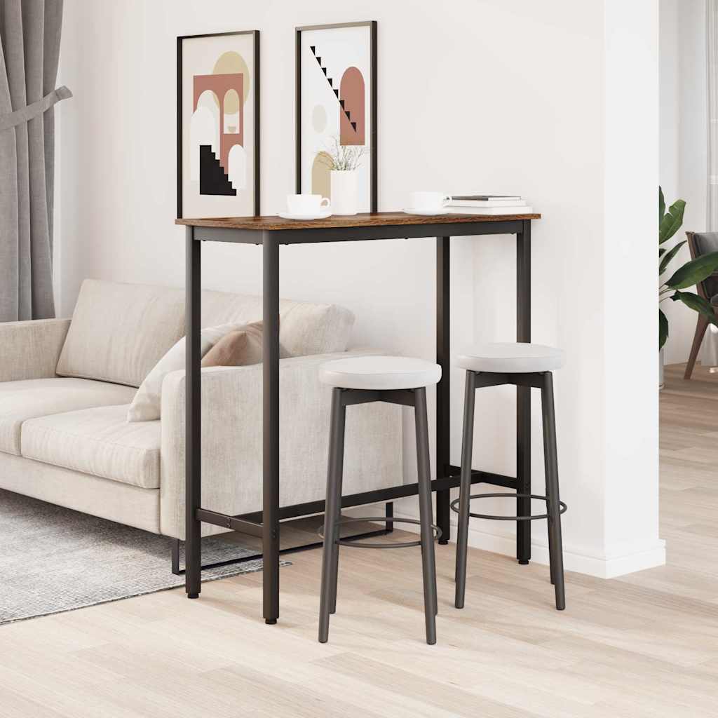 Table Smoked Oak 100 x 40 x 100.5 cm Engineered Wood and Steel