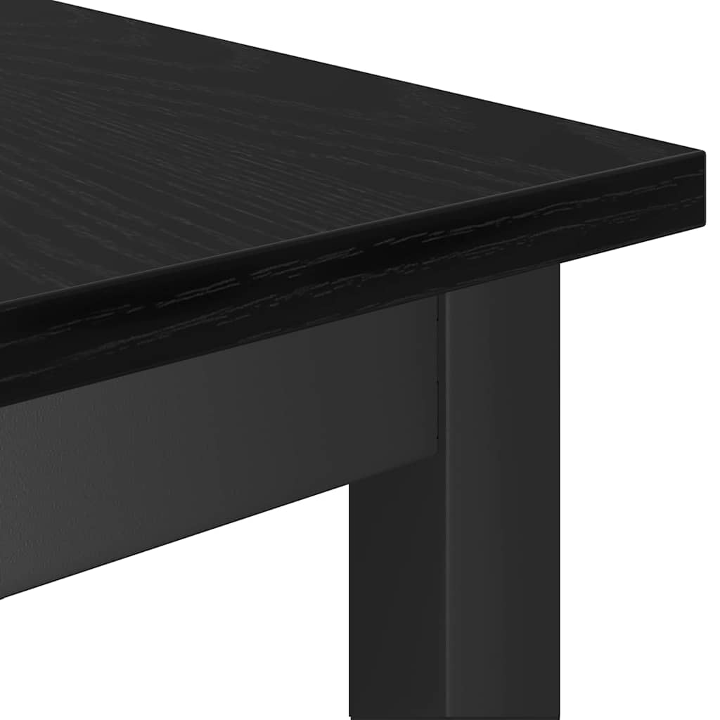 Dining Bench 2 pcs Black Oak 100 x 32.5 x 48.5 cm