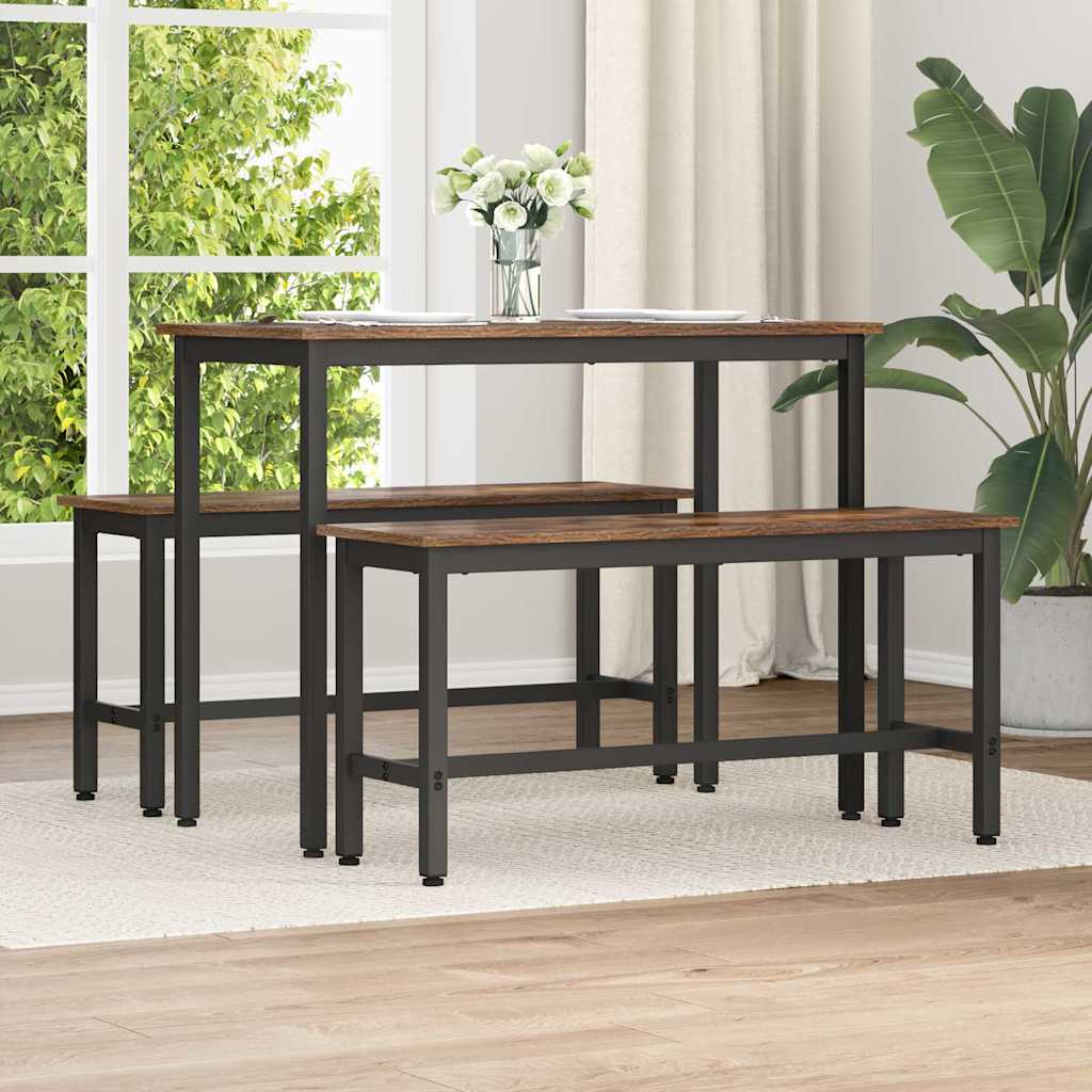 Dining Bench 100 x 32.5 x 48.5 cm Engineered Wood and Steel