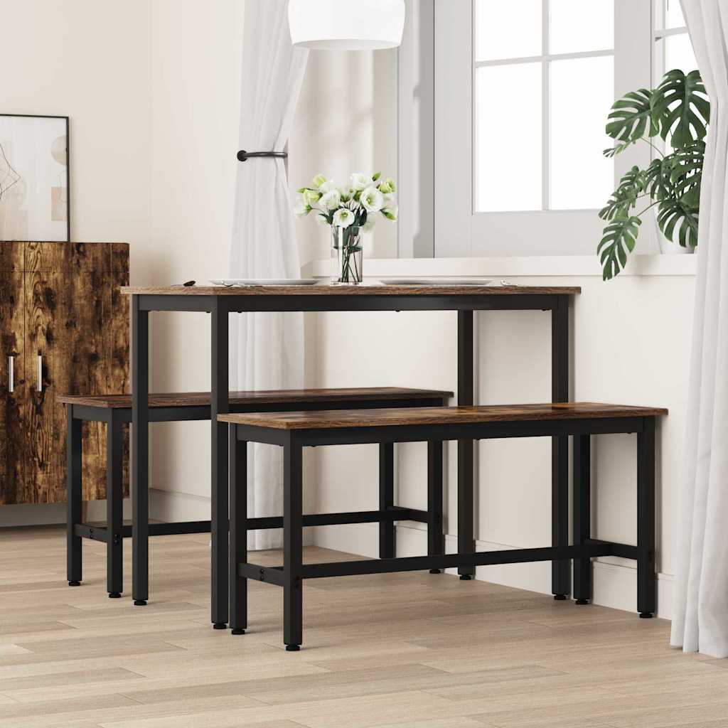 Dining Bench Smoked Oak 100 x 32.5 x 48.5 cm