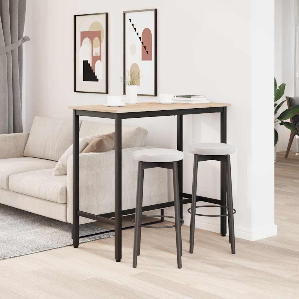 Table Natural 100 x 50 x 91 cm Engineered Wood and Steel
