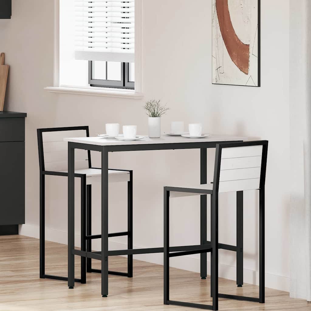 Table White 100 x 50 x 91 cm Engineered Wood and Steel
