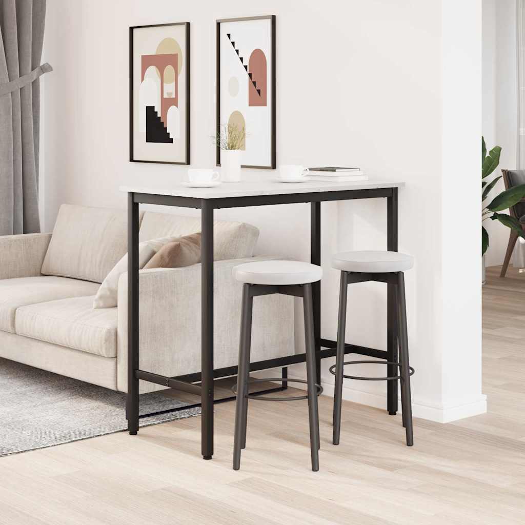 Table White 100 x 50 x 91 cm Engineered Wood and Steel