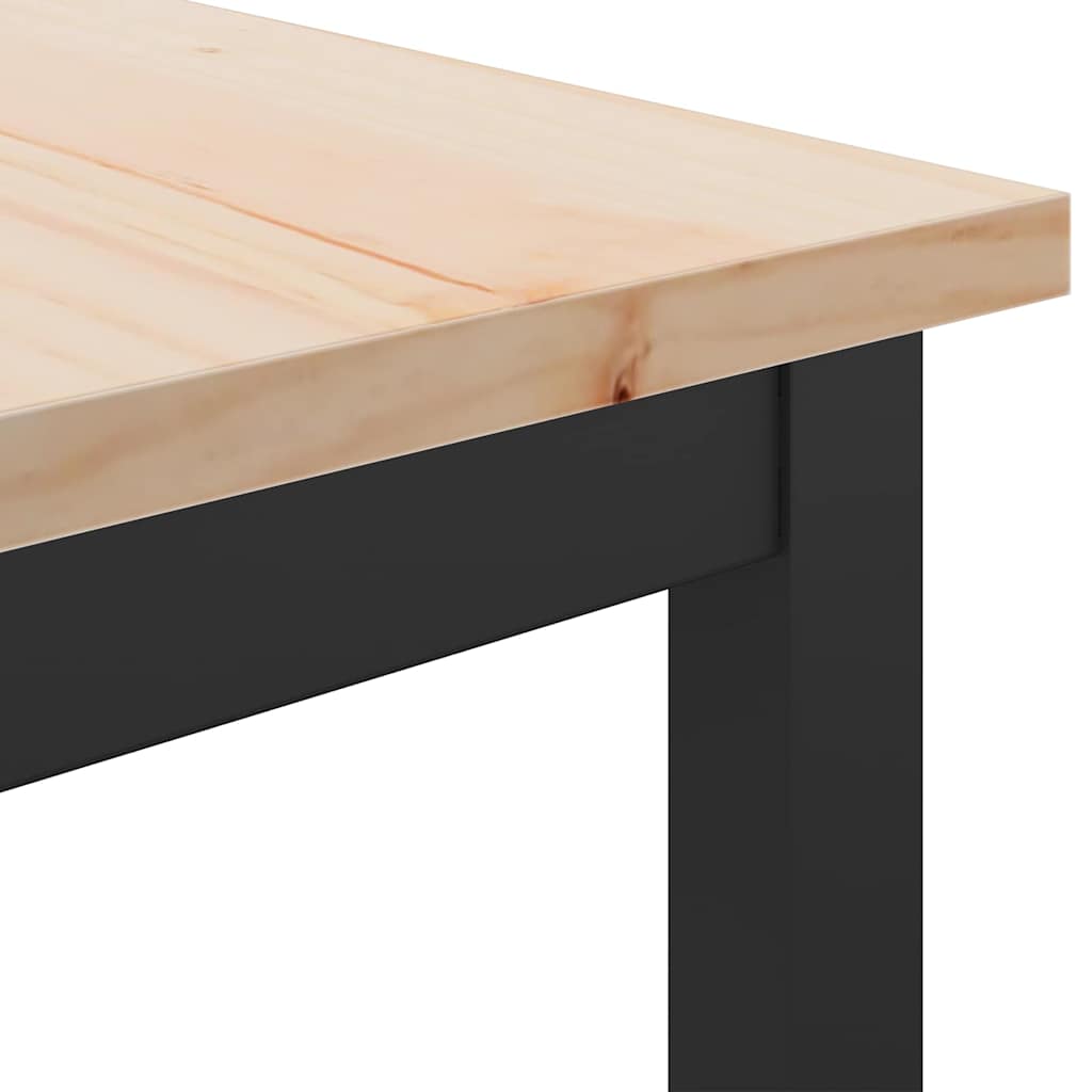 Table Natural 100 x 40 x 101 cm Engineered Wood and Steel
