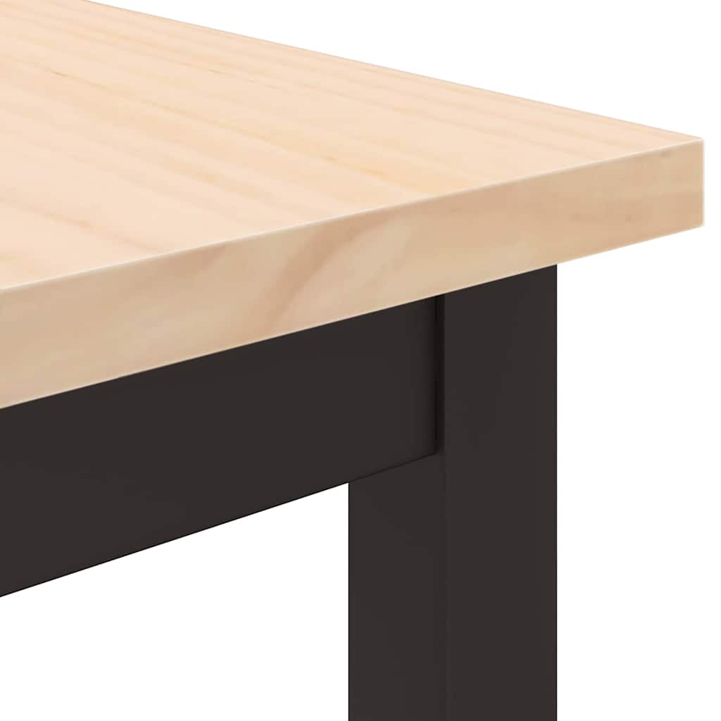 Table Natural 80 x 50 x 77 cm Engineered Wood and Steel