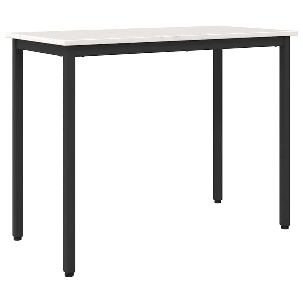 Table White 100 x 50 x 77 cm Engineered Wood and Steel