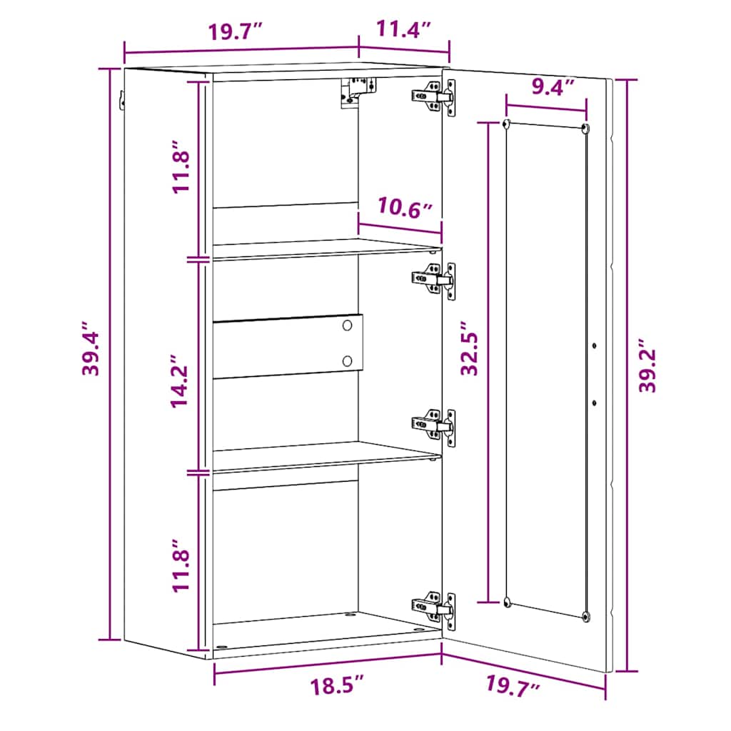 Wooden Cabinet White 50 x 29 x 100 cm Engineered Wood
