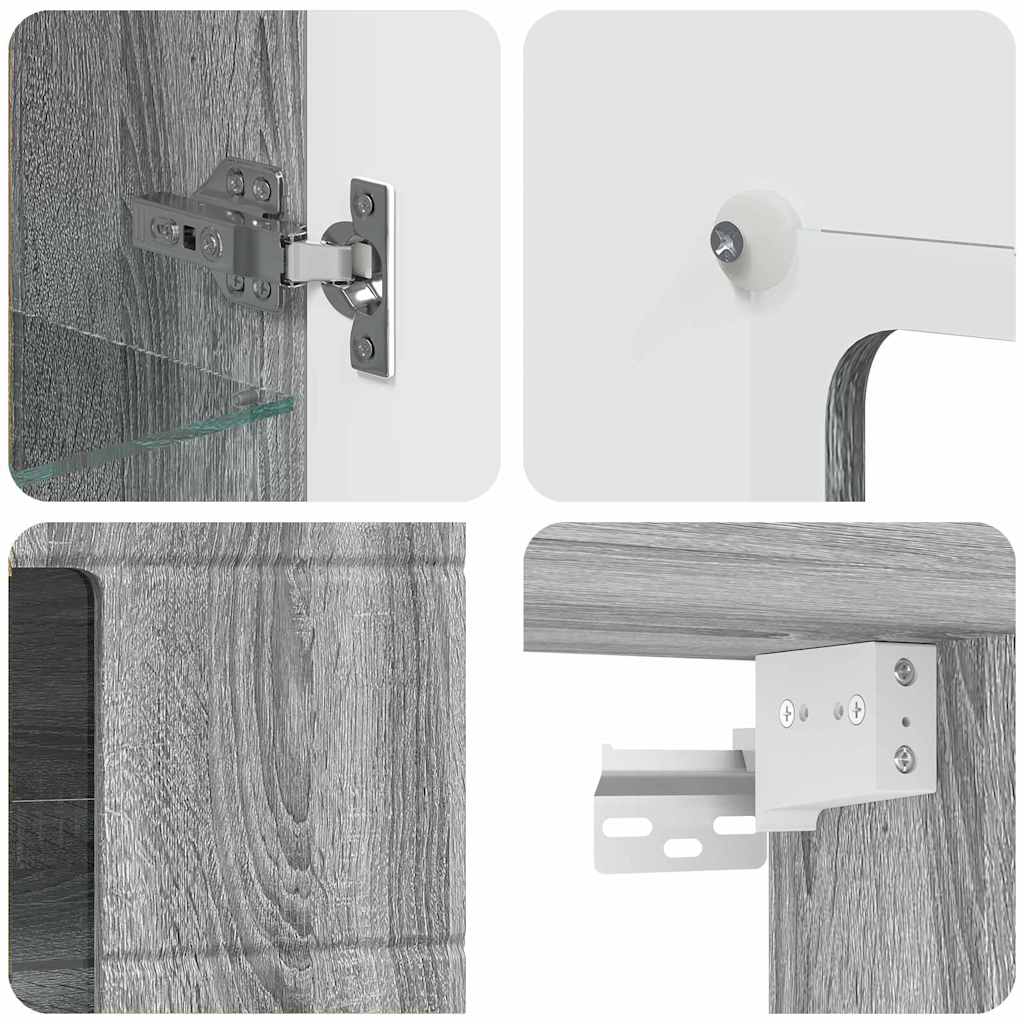 Wooden Cabinet Grey Sonoma 50 x 29 x 100 cm Engineered Wood