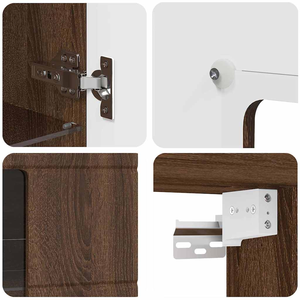 Wooden Cabinet Brown Oak 50 x 29 x 100 cm Engineered Wood