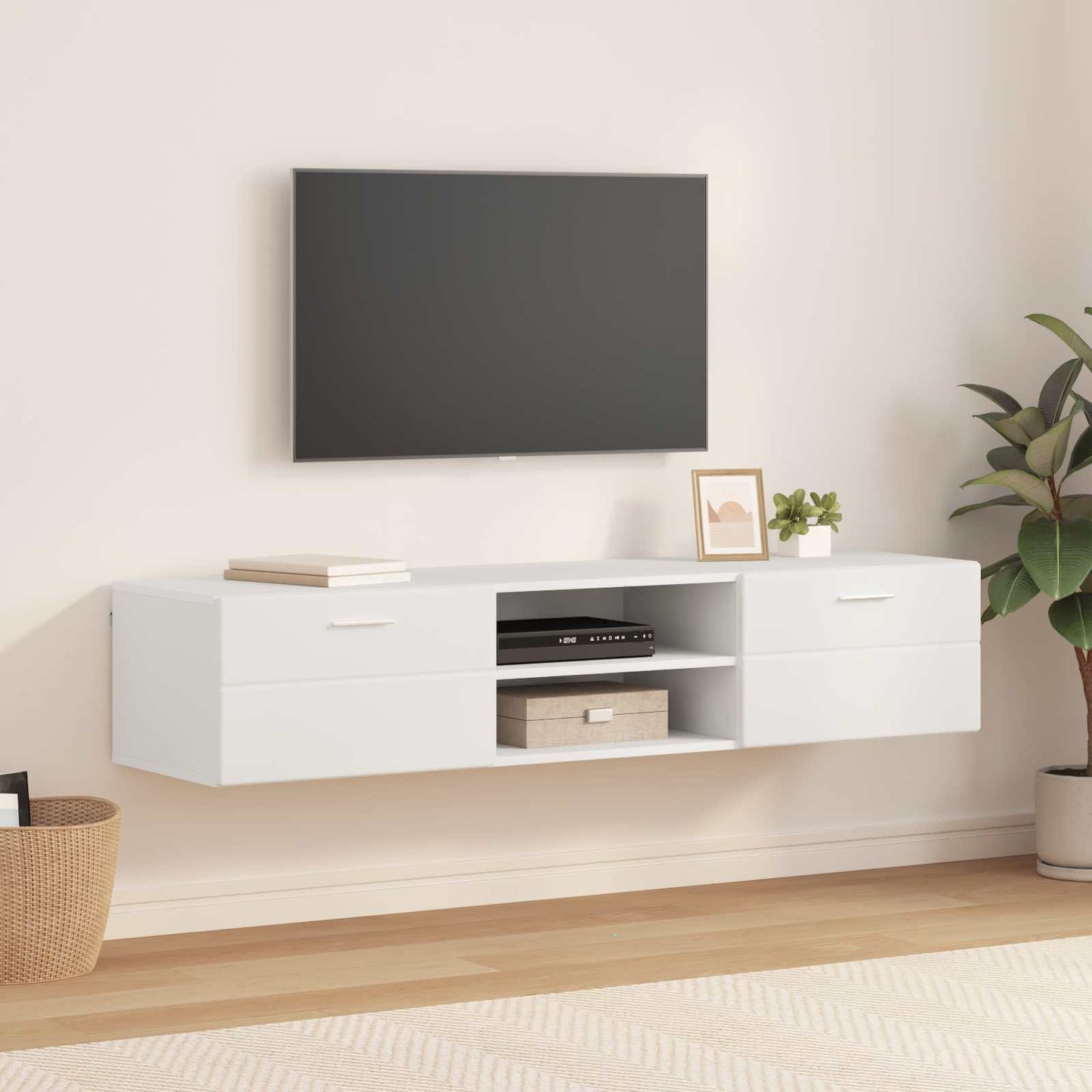 Wooden Cabinet White 150 x 39 x 30 cm Engineered Wood