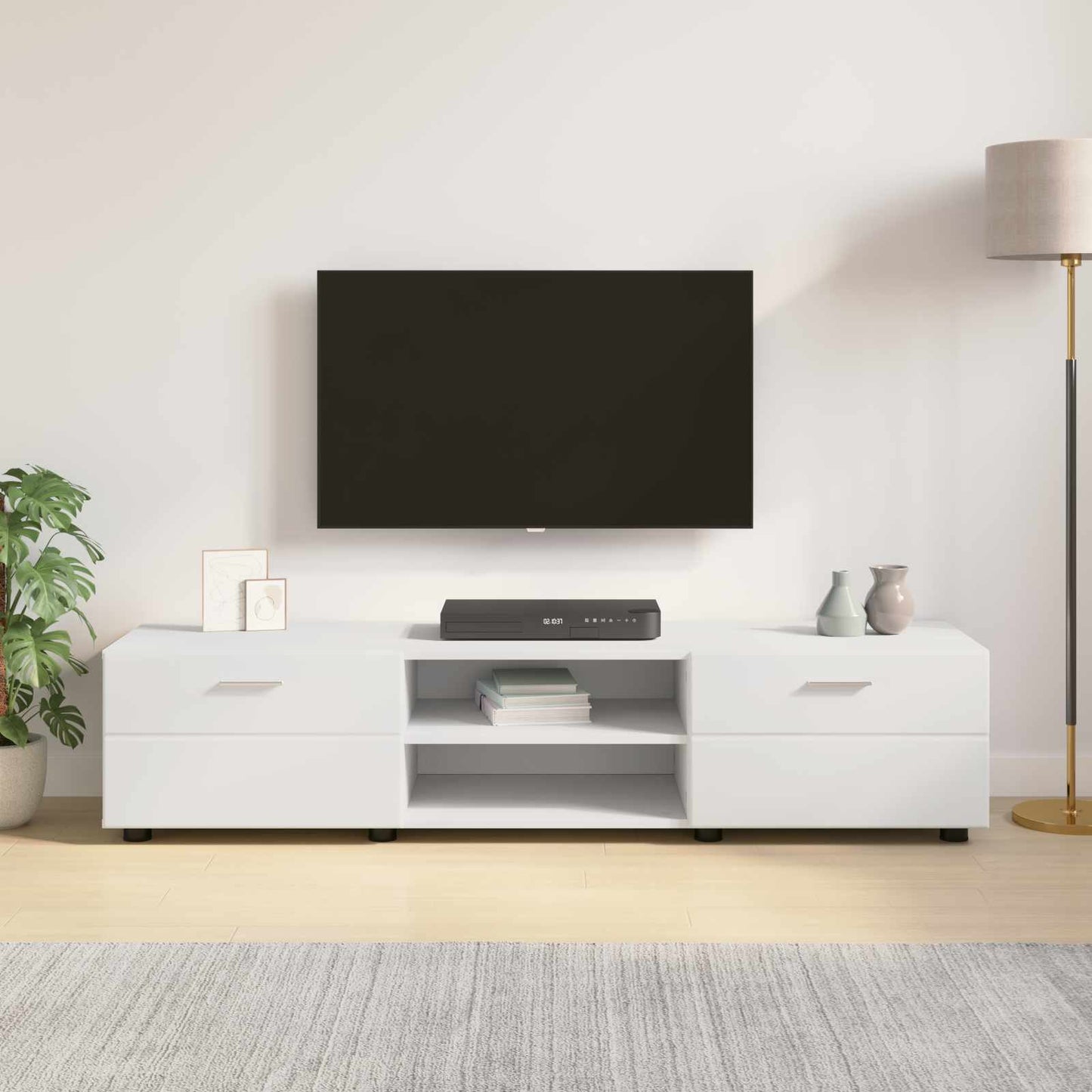 Wooden Cabinet White 150 x 39 x 30 cm Engineered Wood