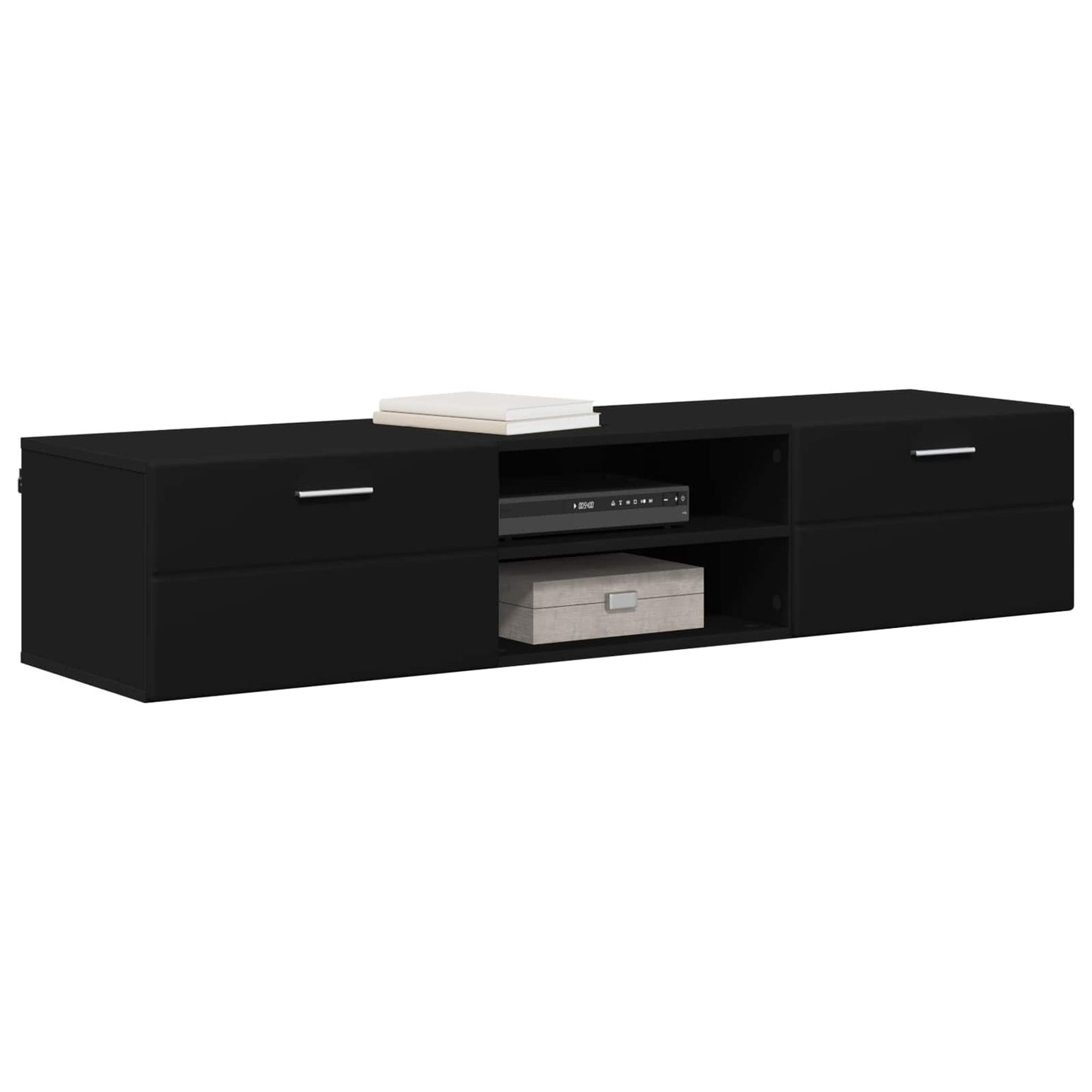 Wooden Cabinet Black 150 x 39 x 30 cm Engineered Wood