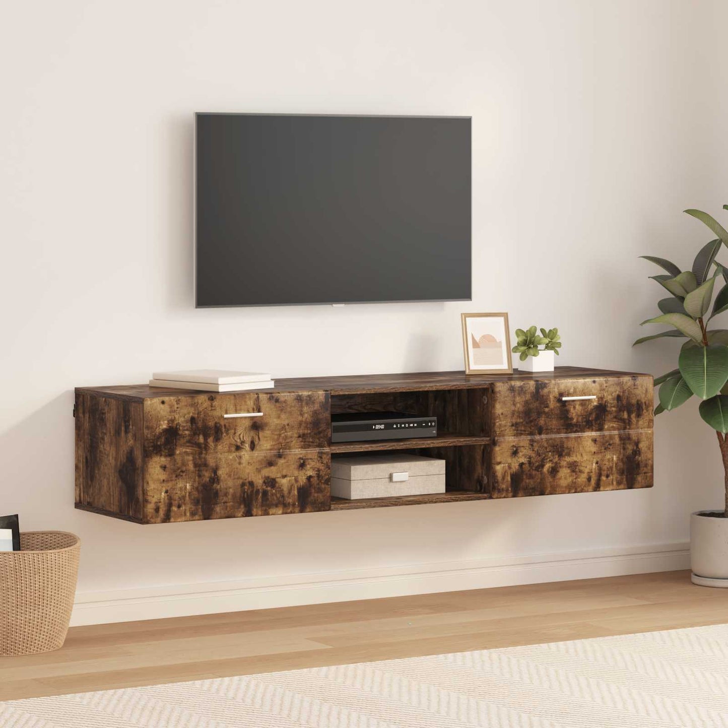 Wooden Cabinet Smoked Oak 150 x 39 x 30 cm Engineered Wood