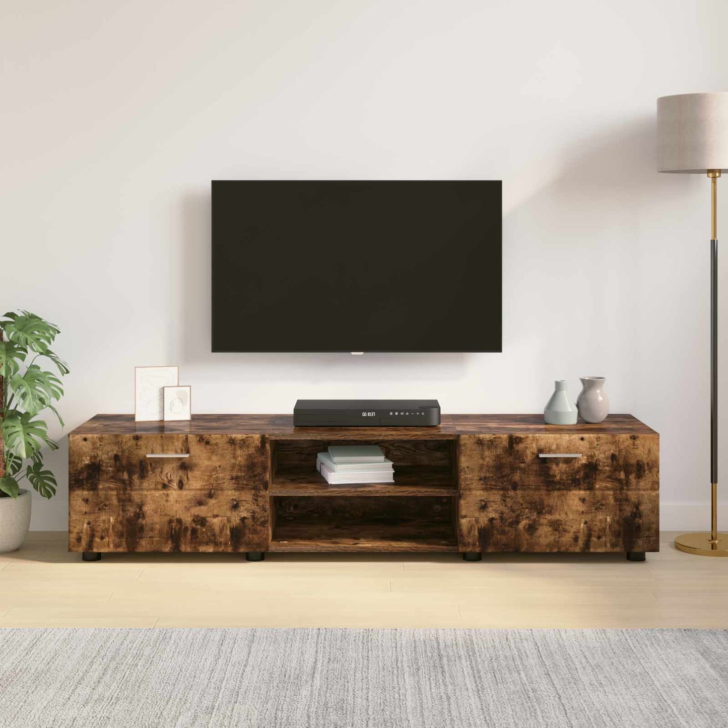Wooden Cabinet Smoked Oak 150 x 39 x 30 cm Engineered Wood