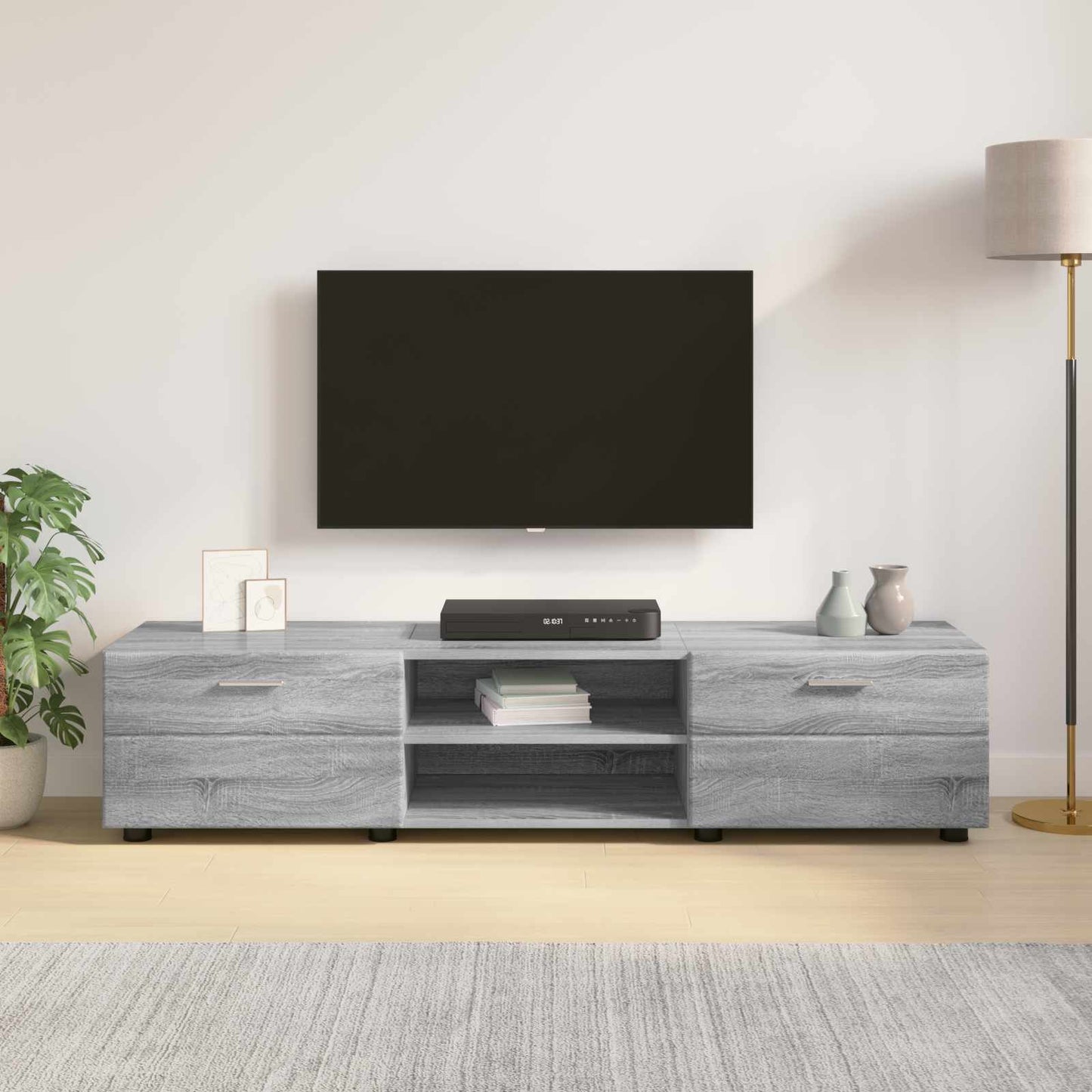 Wooden Cabinet Grey Sonoma 150 x 39 x 30 cm Engineered Wood