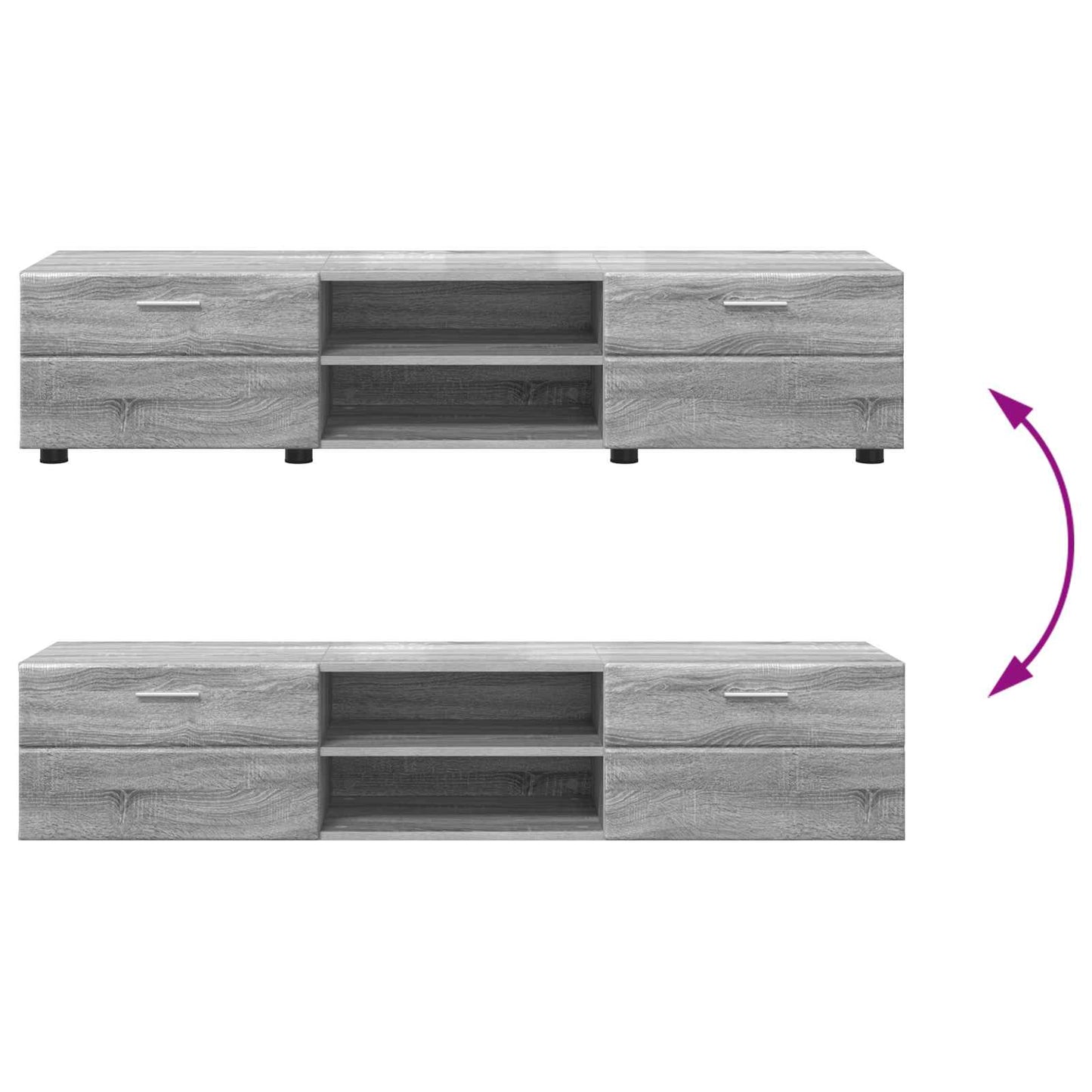Wooden Cabinet Grey Sonoma 150 x 39 x 30 cm Engineered Wood