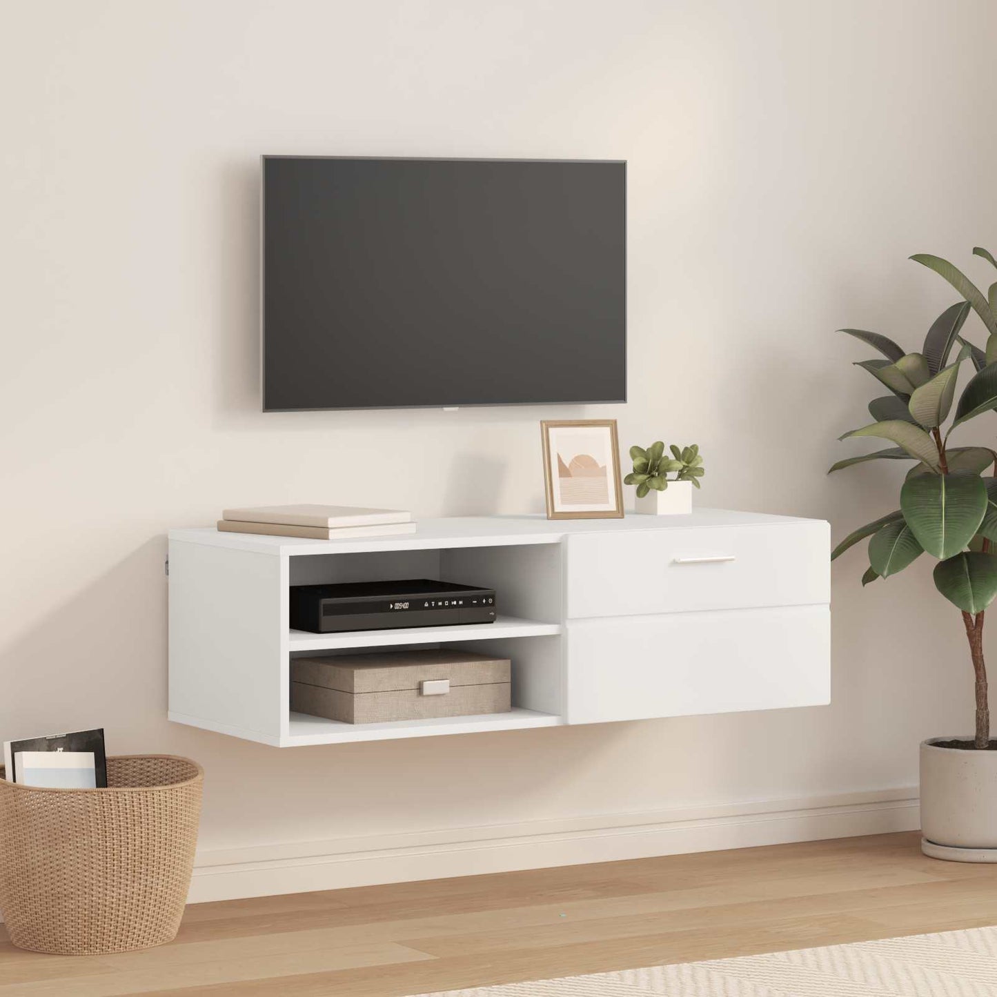 Wooden Cabinet White 100.5 x 39 x 30 cm Engineered Wood