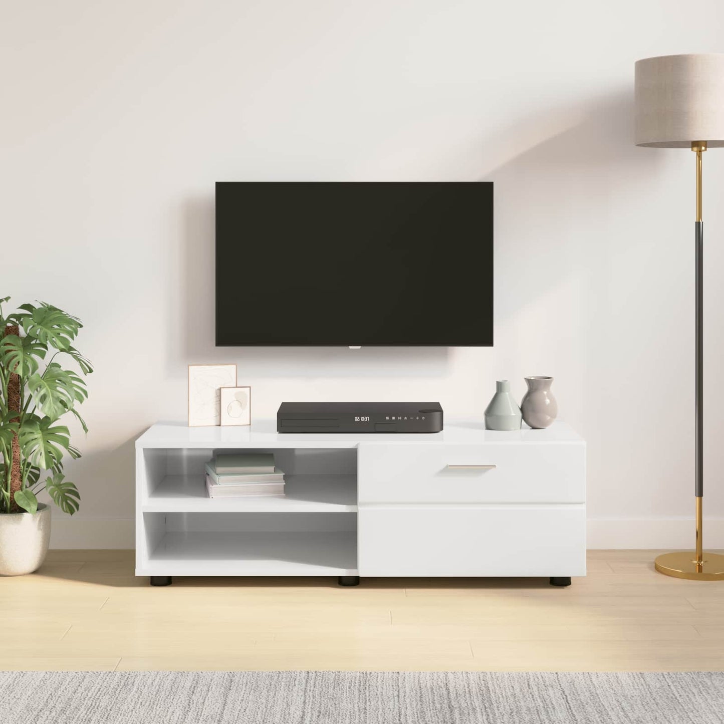 Wooden Cabinet Concrete Grey 100.5 x 39 x 30 cm Engineered Wood