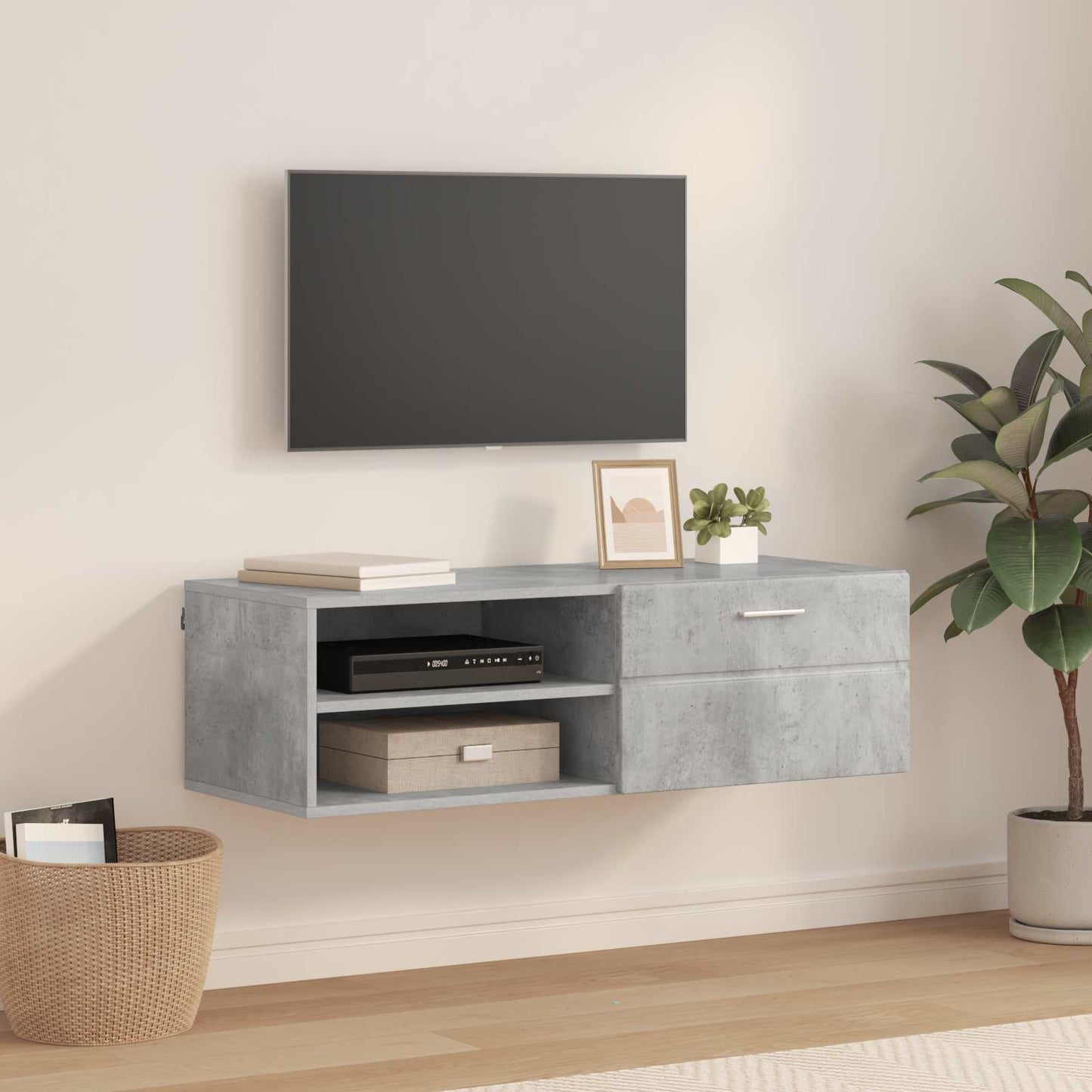 Wooden Cabinet with Drawer High Gloss White 100.5 x 39 x 30 cm