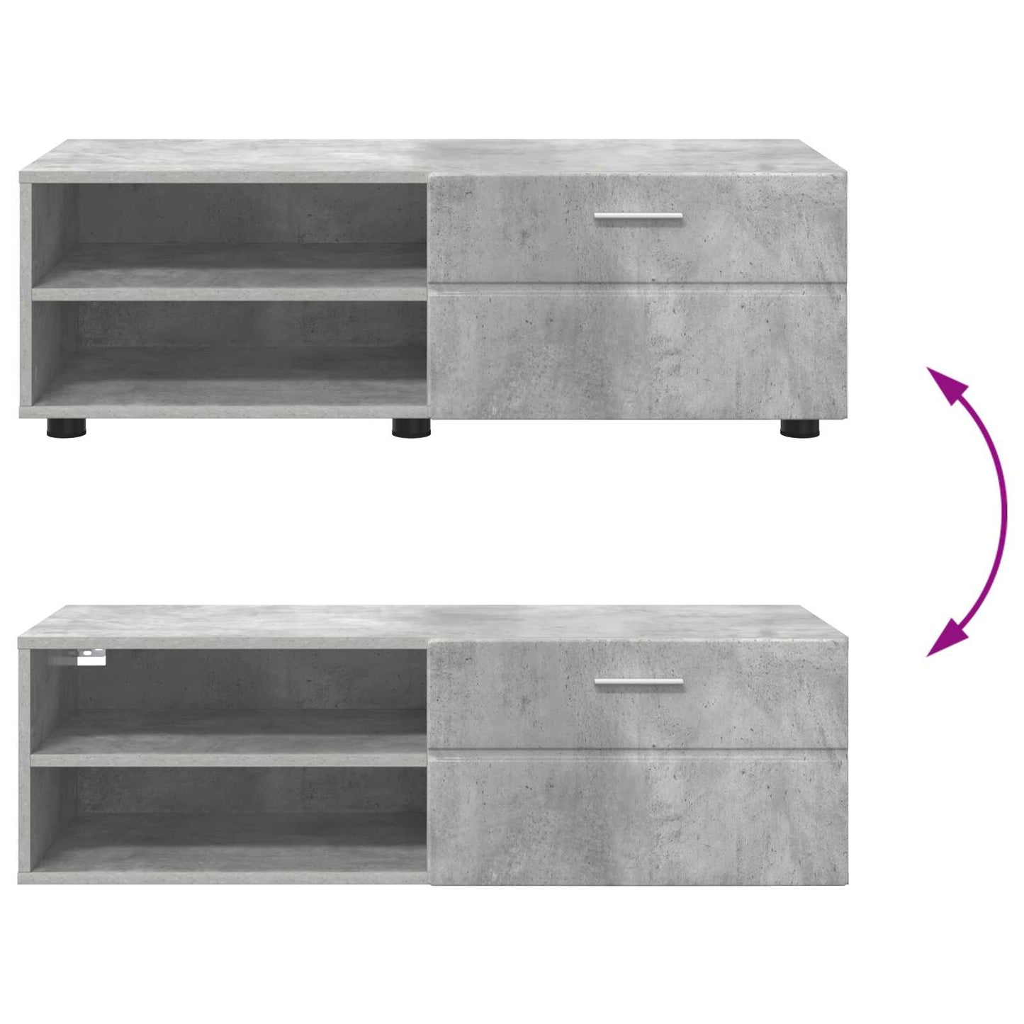 Wooden Cabinet with Drawer High Gloss White 100.5 x 39 x 30 cm