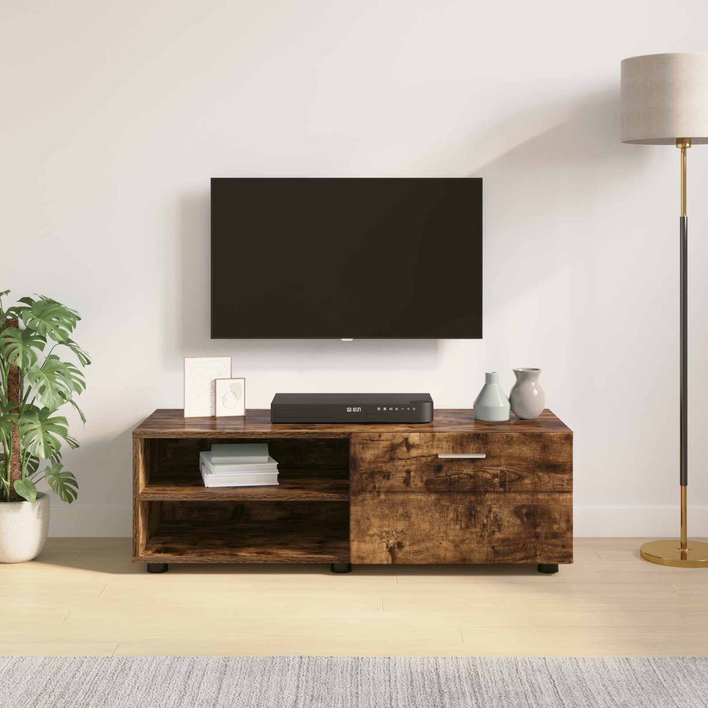 Wooden Cabinet Smoked Oak 100.5 x 39 x 30 cm Engineered Wood