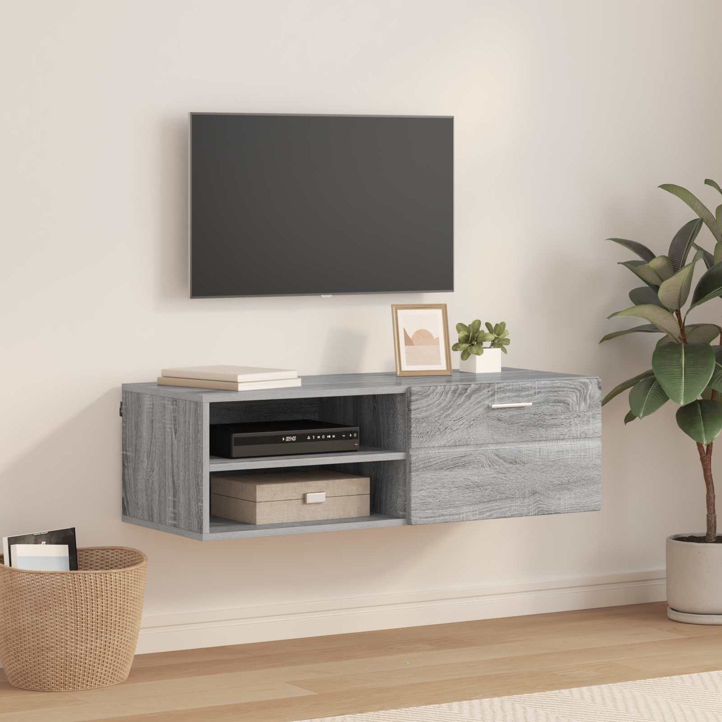 Wooden Cabinet Grey Sonoma 100.5 x 39 x 30 cm Engineered Wood