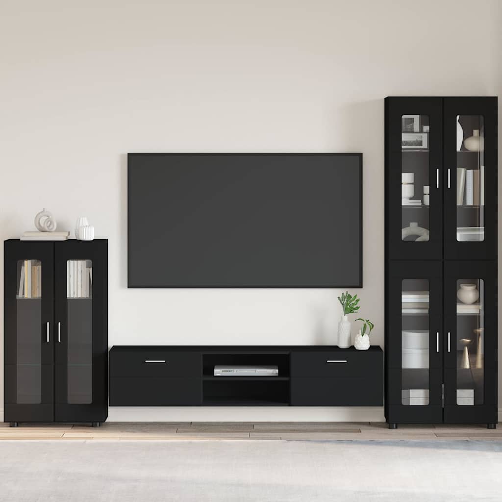 Sideboard FLORIN Black 55.5 x 29 x 100 cm Engineered Wood