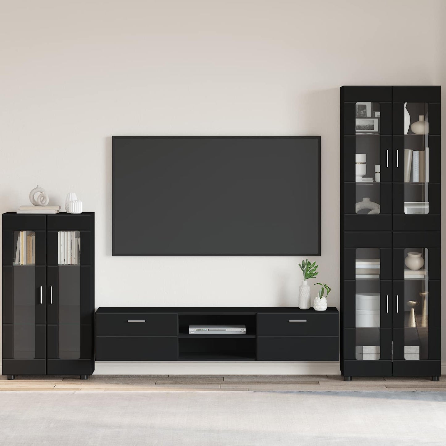 Sideboard FLORIN 55.5 x 29 x 100 cm Black Engineered Wood