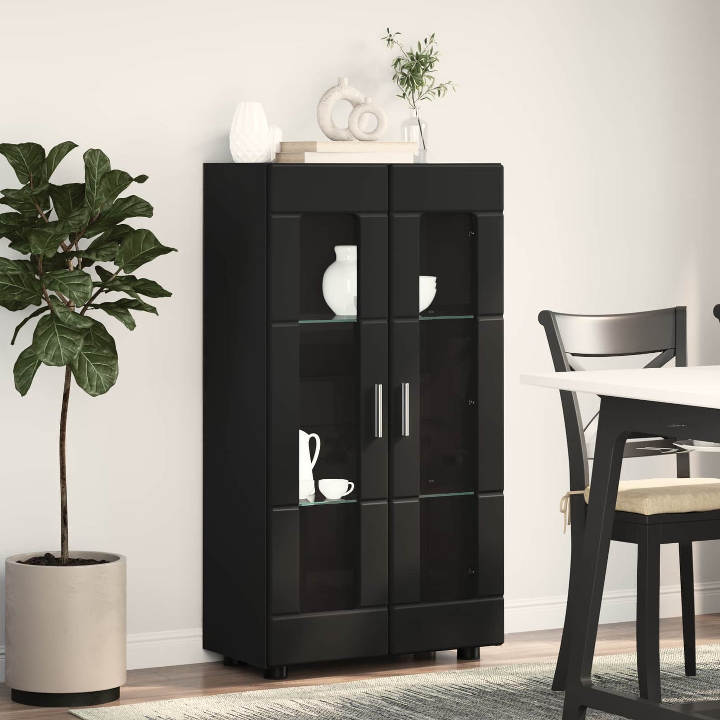 Sideboard FLORIN 55.5 x 29 x 100 cm Black Engineered Wood