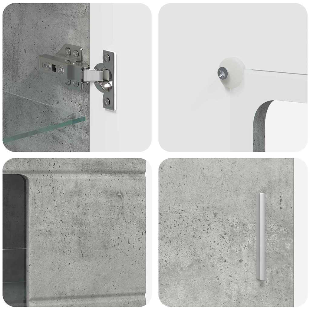 Sideboard with Shelf FLORIN Concrete Grey 55.5 x 29 x 100 cm