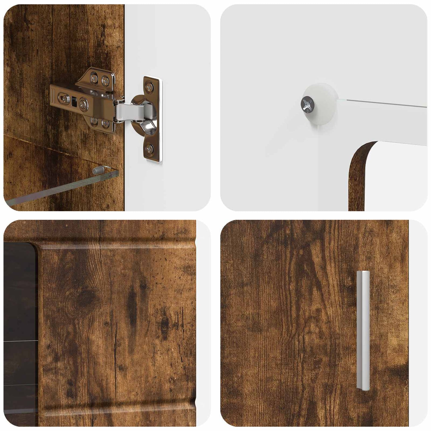 Sideboard FLORIN 55.5 x 29 x 100 cm Smoked Oak Engineered Wood